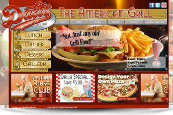 Web page design for Dalt's American Grill